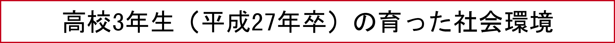 高校3年生（平成27年卒）の育った社会環境