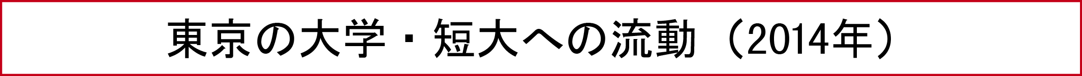 東京の大学・短大への流動 （2013年）