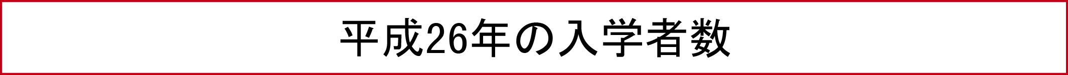 平成26年の入学者数
