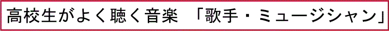 高校生がよく聴く音楽 「歌手・ミュージシャン」