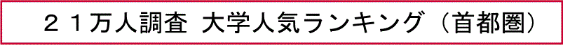 ２１万人調査 大学人気ランキング（首都圏）