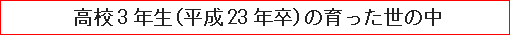 高校3年生（平成23年卒）の育った世の中