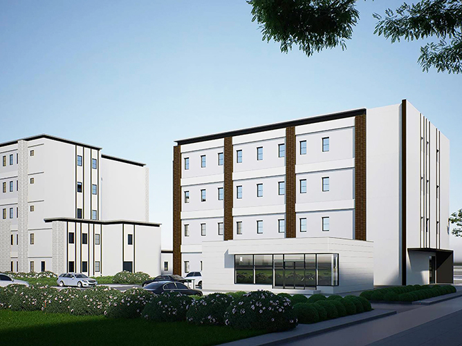 8号館/人間発達学部の専用校舎。プレイルーム・モニタールームや多目的イベントホールを配し、和太鼓の練習施設である「響和館」も設置されています。 